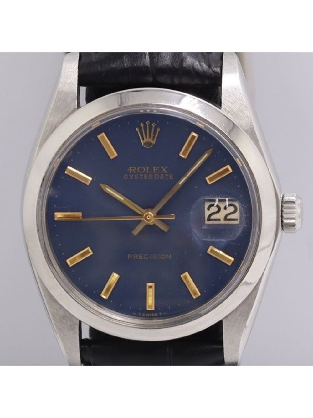 Rolex Oyster Date Precision Hand Wound Navy Dial Watch